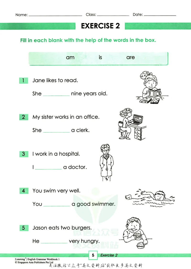 《新加坡SAPLearningGrammar语法练习册1级_小初高学习资料合集（每天更新）_国外原版英文教辅汇总_新加坡SAP系列_新加坡SAPLearningGrammar语法练习册》第10页预览