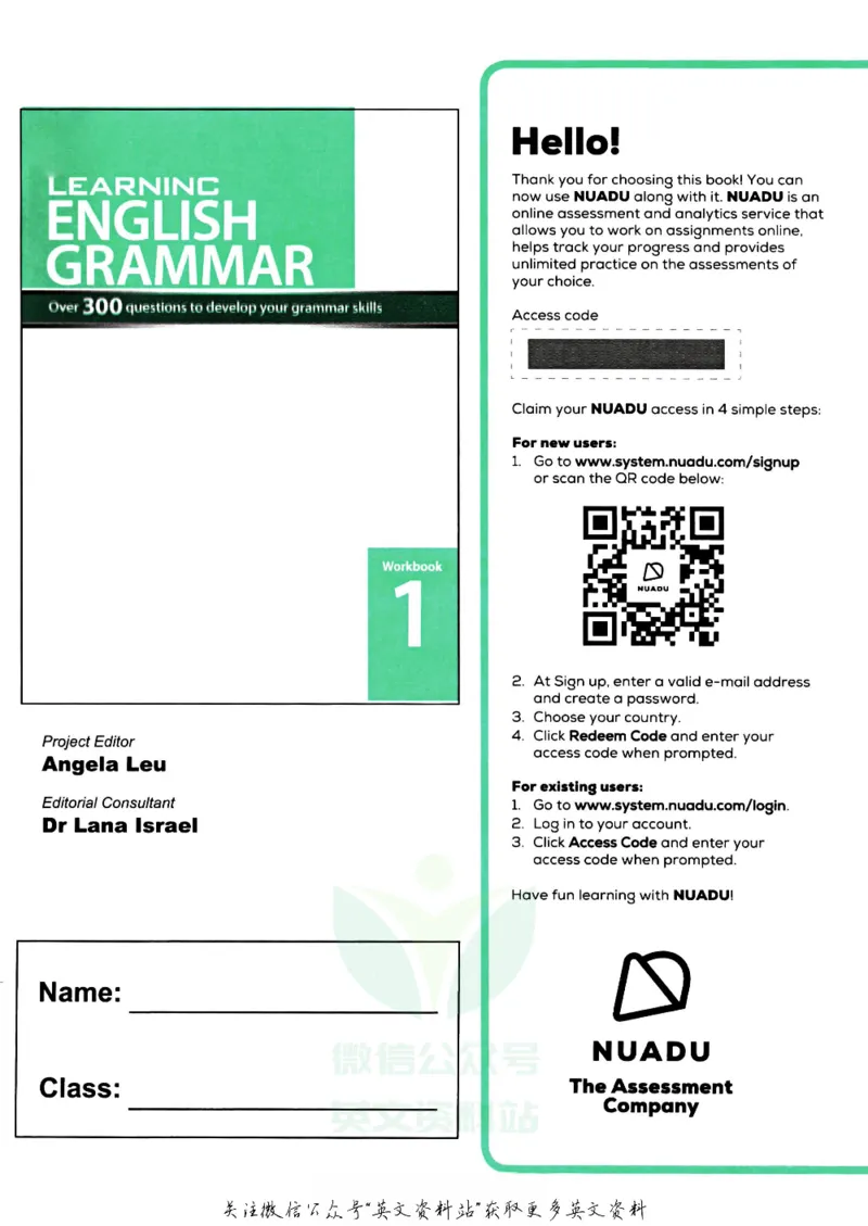 《新加坡SAPLearningGrammar语法练习册1级_小初高学习资料合集（每天更新）_国外原版英文教辅汇总_新加坡SAP系列_新加坡SAPLearningGrammar语法练习册》第2页预览