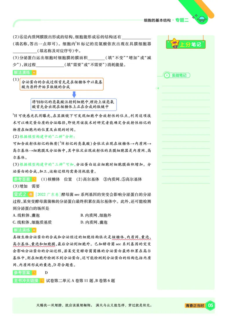 《上分手册-生物必修1RJ（单选题）-金考卷单元双测卷_2024天星高中单元双测卷上分手册》第5页预览