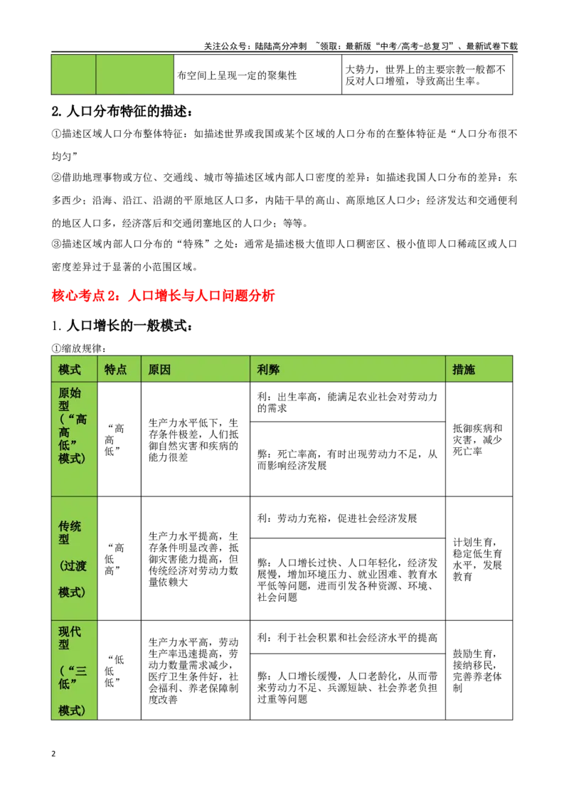 《秘籍02考前必记人文地理核心考点（5大主题28核心考点）-（新高考专用）_07-地理-高考总复习_专项复习_2024年_2024年高考考地理考前冲刺》第2页预览