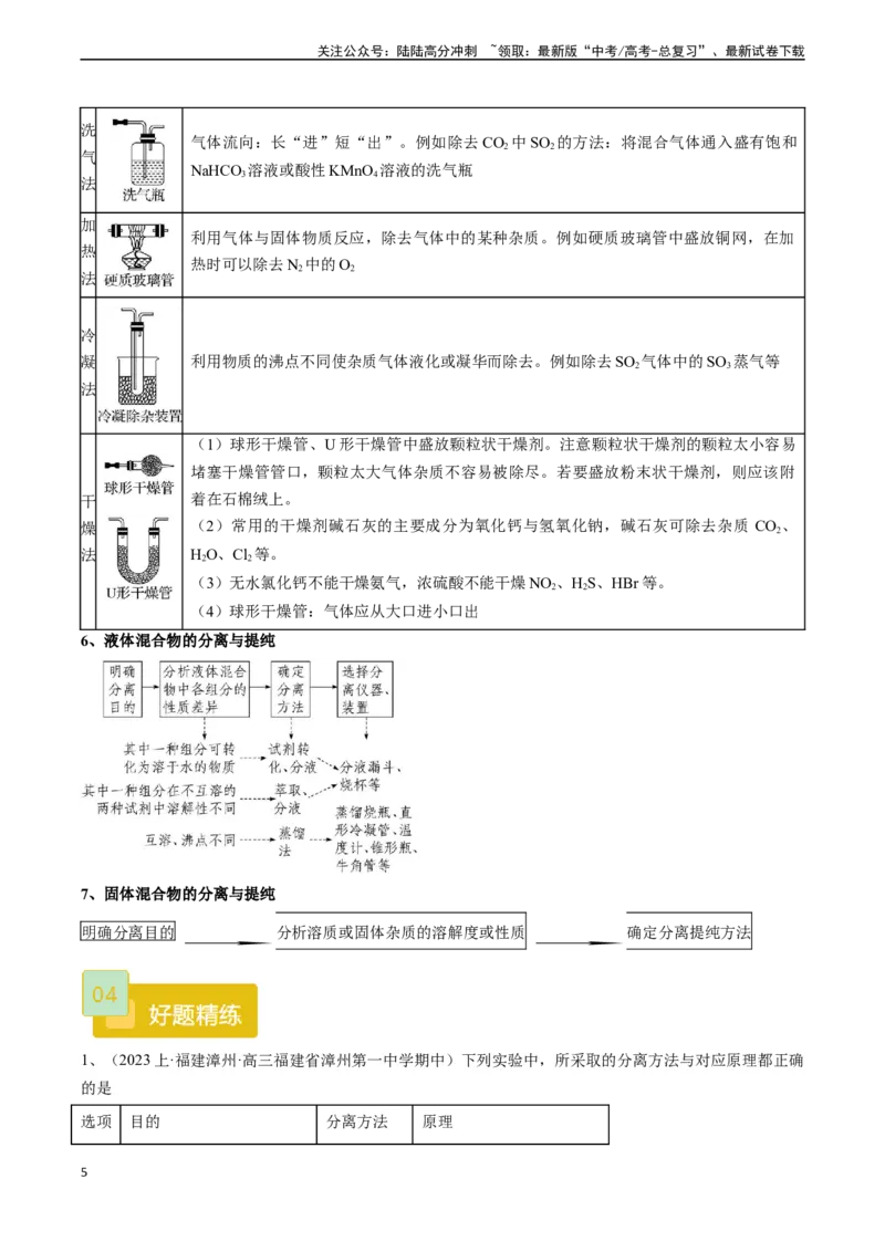 《题型03物质的分离、提纯与检验-（学生版）_05-化学-高考总复习_专项复习_2024年_2024年高考化学实验专项突破_资料_高考化学实验常考题型精讲练》第5页预览
