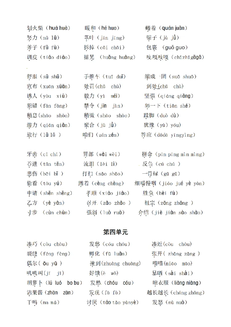 《三（上）语文易错读音分类复习（1-4单元）_小学1-6年级全科全套_1-6年级全科上册_三年级_语文_语文三上字词专项》第3页预览