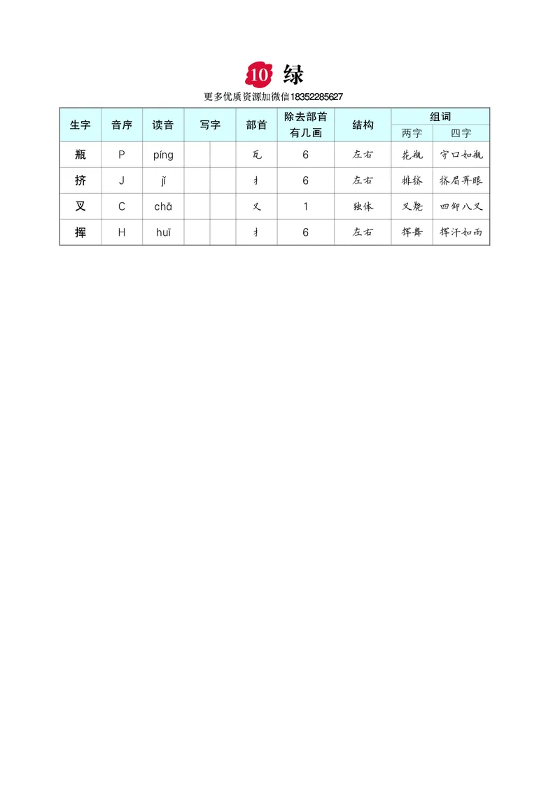《四年级下册语文各课生字_小学1-6年级全科全套_1-6年级全科下册_四年级_四年级下语文_语文四下重点考点总结》第8页预览
