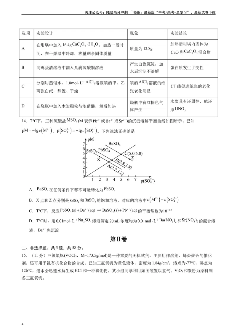 《黄金卷05（全国卷老教材）-2024年高考化学模拟卷（全国卷专用）（考试版）_05-化学-高考总复习_一轮复习_2024年_2024年高考化学一模拟卷（全国卷专用）》第4页预览