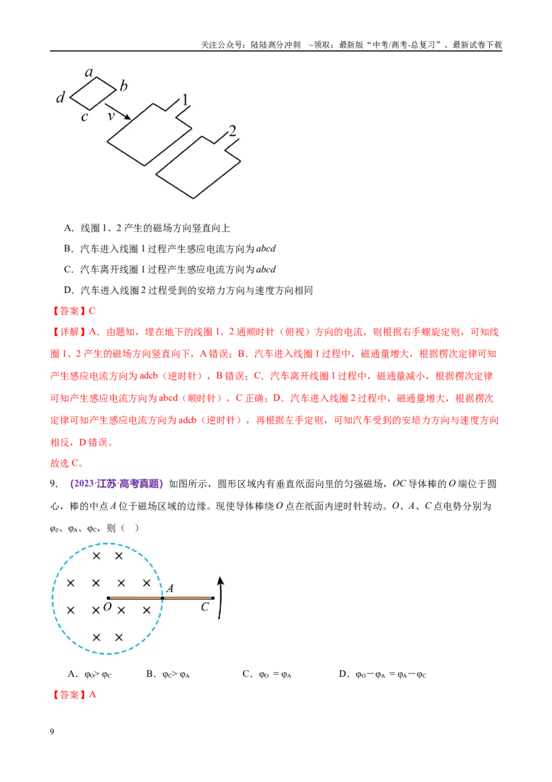 《专题13电磁感应（考点解析及应试策略）（解析版）_04-物理-高考总复习_专项复习_2024年_2024年高考真题考点解析及应试策_资料》第9页预览