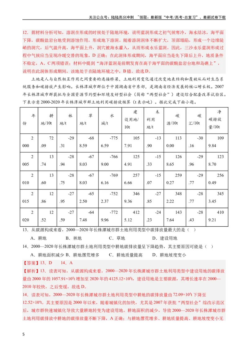 《押选择03全球气候变化-（解析版）_07-地理-高考总复习_专项复习_2024年_2024年高考地理之考前押题选择题预测押题全国通用_资料》第5页预览