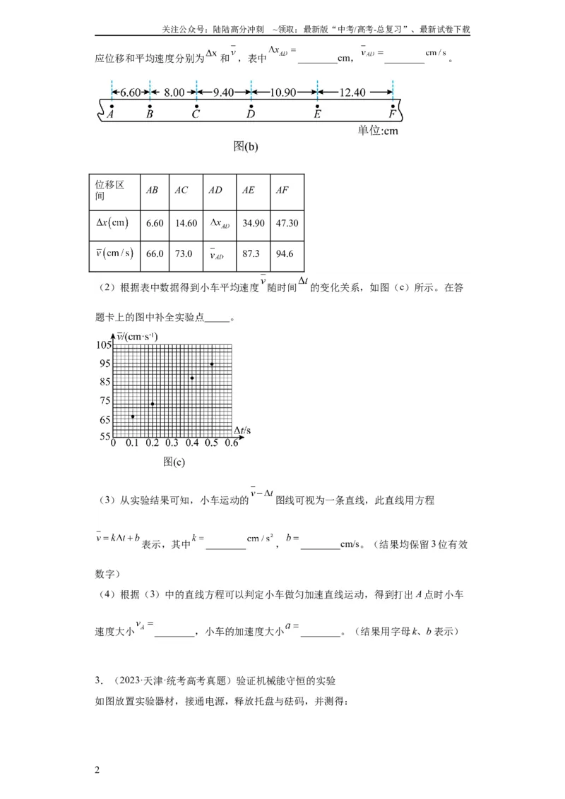 《专题17力学实验(学生版)_04-物理-高考总复习_专项复习_2024年_2024年高考物理五年真题分项汇编（全国通用）》第2页预览