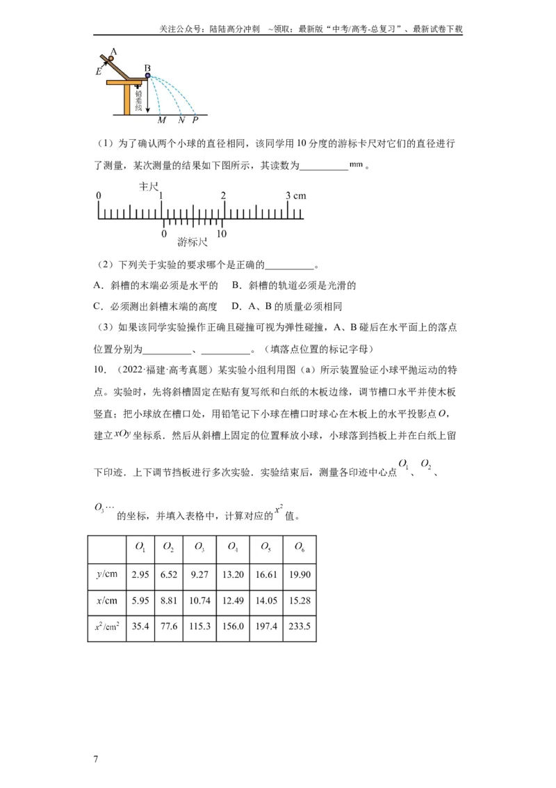 《专题17力学实验(学生版)_04-物理-高考总复习_专项复习_2024年_2024年高考物理五年真题分项汇编（全国通用）》第7页预览