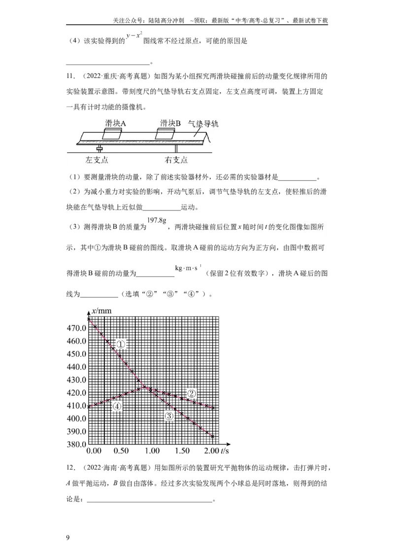 《专题17力学实验(学生版)_04-物理-高考总复习_专项复习_2024年_2024年高考物理五年真题分项汇编（全国通用）》第9页预览