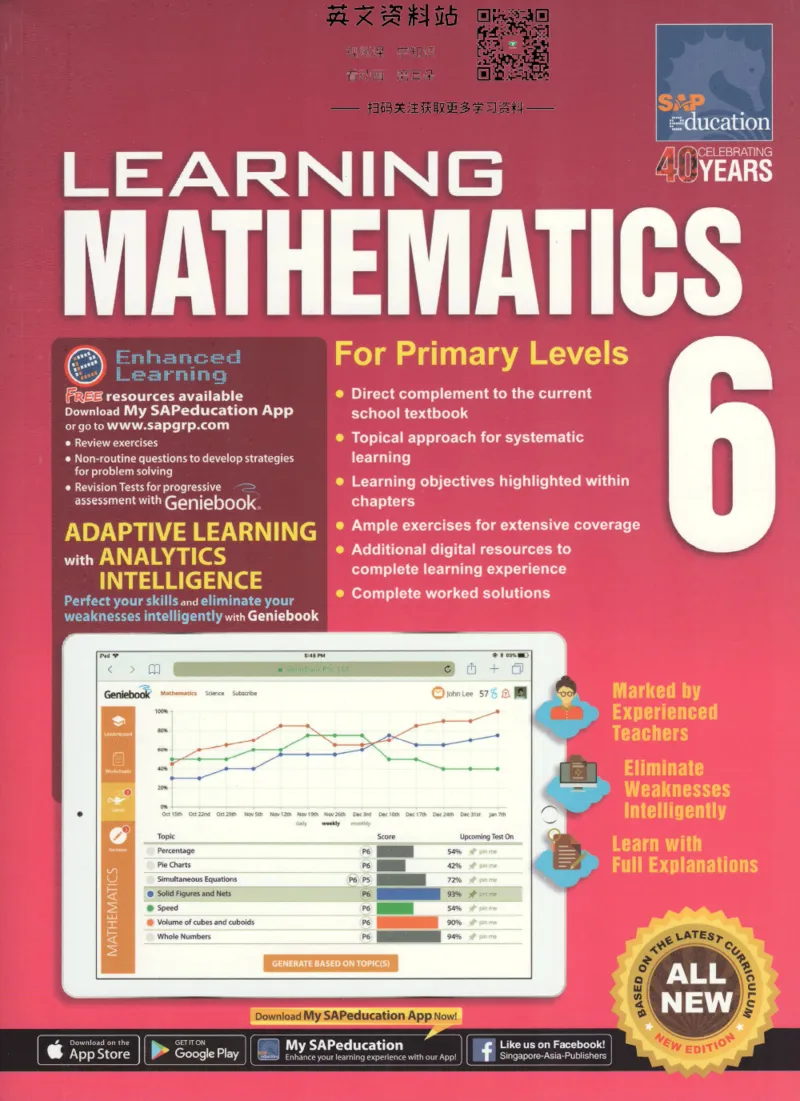 《新加坡SAPLearningMathematics数学教材小学6级_小初高学习资料合集（每天更新）_国外原版英文教辅汇总_新加坡SAP系列_新加坡SAPLearningMathematics数学教材》第1页预览