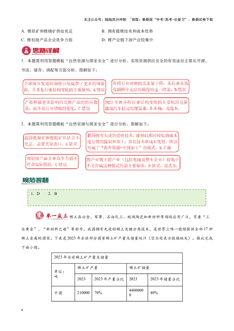《模板11资源、环境与国家发展（答题模板）-（原卷版）_07-地理-高考总复习_专项复习_2025年_2025年高考地理答题技巧与答题模板（全国通用）》第4页预览