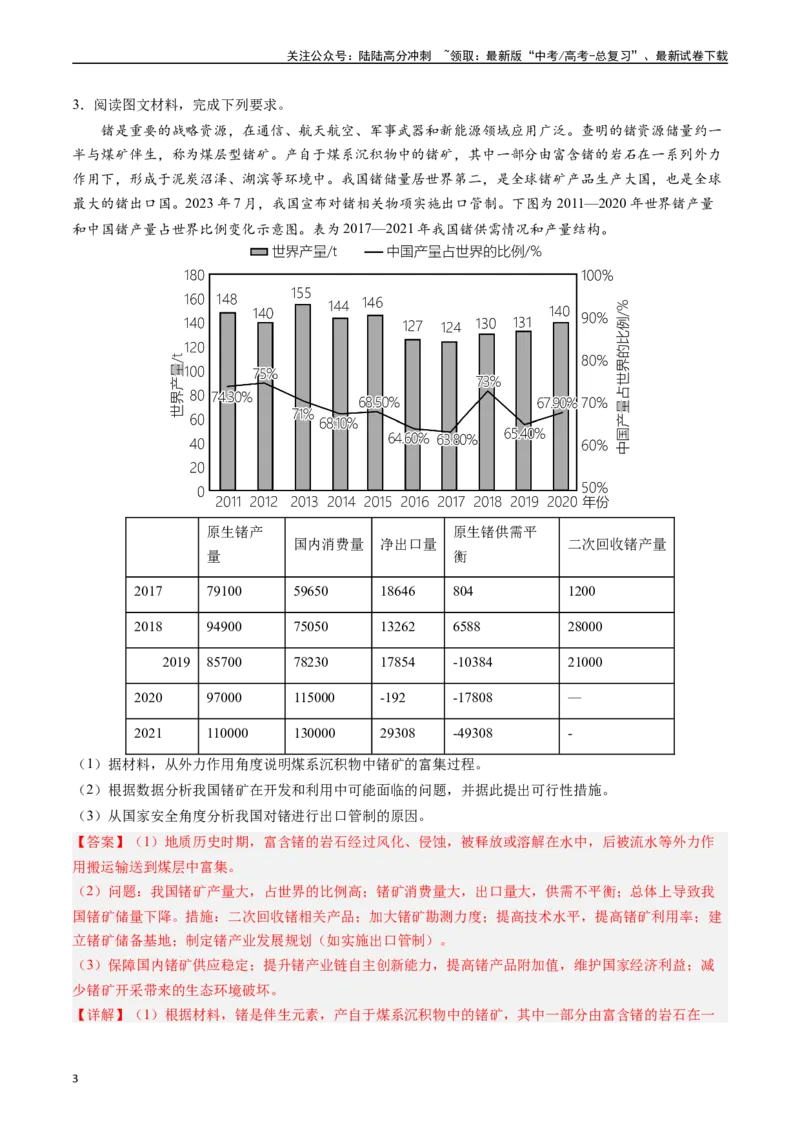 《押大题18资源、环境与国家安全-（解析版）_07-地理-高考总复习_专项复习_2024年_2024年高考地理大题考前押题预测押大题综合题全国通用_2024-2025年高考地理之考前押大题（通用版）18份》第3页预览