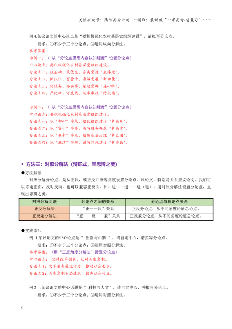 《专题16分论点（讲义）（全国通用）（教师版）_一轮复习_2026年-语文一轮复习_2026年高考语文一轮复习议论文写作（全国通用）-G423_资料_2026版》第5页预览