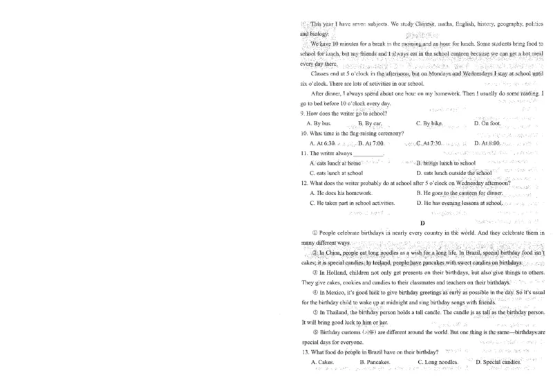 《终极学案-英语-7上沪教版单元测试卷_初中全科目同步习题+精品试卷（7-9年级）(1)_25秋初中英语《同步习题+精品试卷》_初中英语（沪教牛津版）试卷》第4页预览