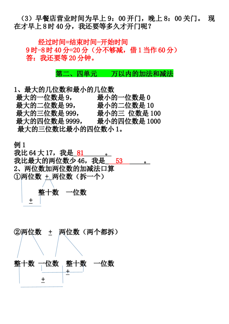 《三年级数学上册期末考前冲刺知识点名师总结_小学1-6年级全科全套_1-6年级全科上册_三年级_数学_三年级数学（通用版）》第3页预览