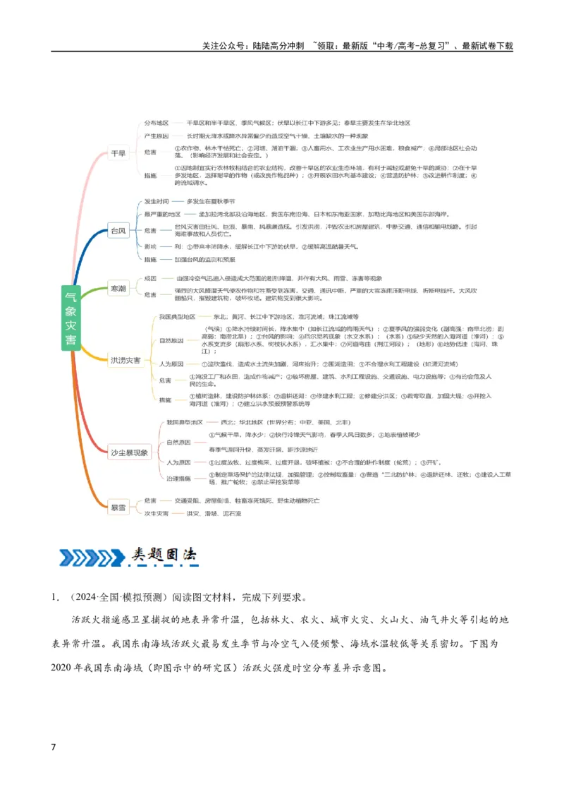 《大题01天气与气候（4大热点角度）（原卷版）_07-地理-高考总复习_专项复习_2024年_2024年新高考地理大题突破限时集训大题专题精做_资料》第7页预览