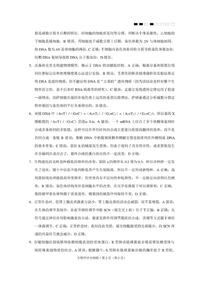 《西南名校联盟2026届“3+3+3”高考备考诊断性联考（四）生物答案_2024-2027高三（6-6月题库）_2026年05月高三试卷_260502西南名校联盟2026届“3+3+3”高考备考诊断性联考（四）（全科）》第2页预览