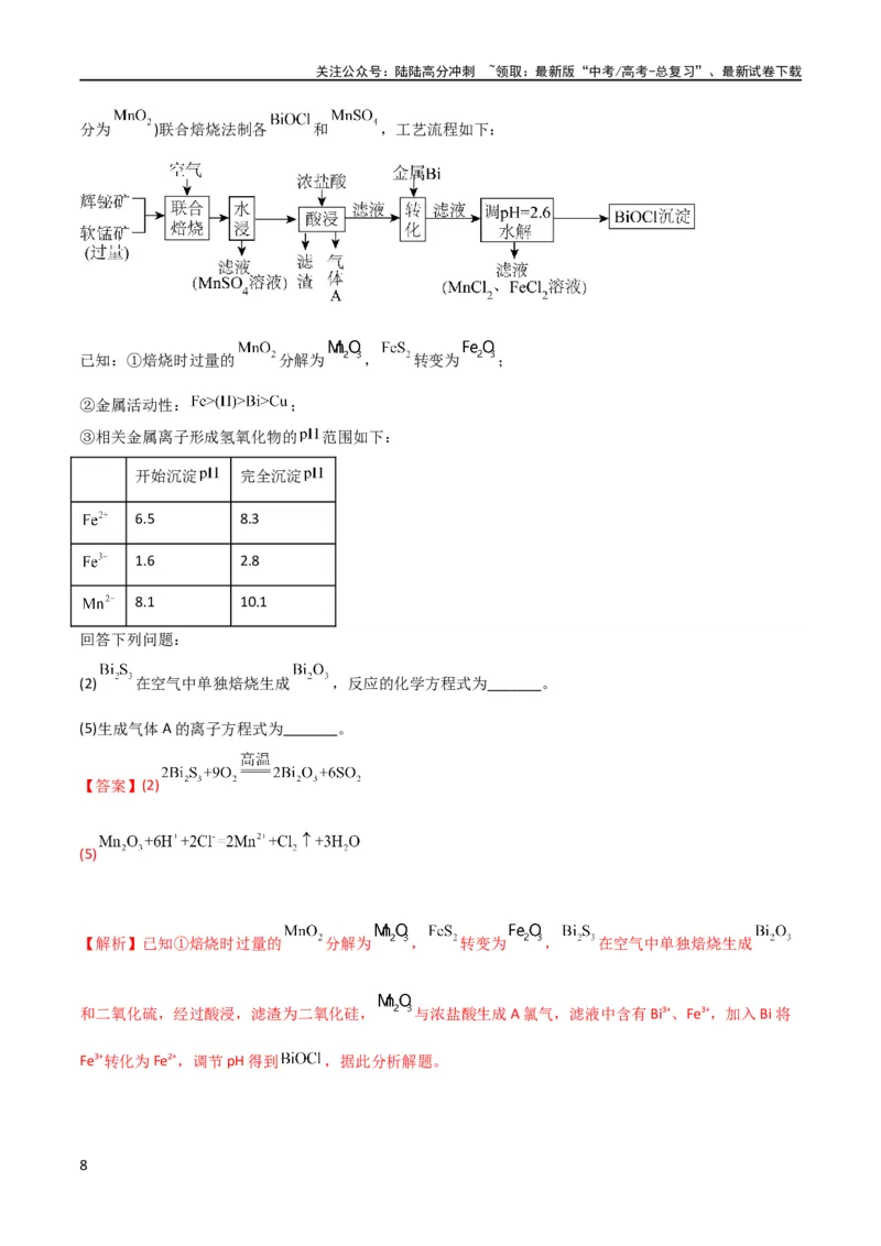 《（升级版）微专题09新情景中氧化还原反应方程式的配平与书写（教师版）(全国版)_05-化学-高考总复习_一轮复习_2024年_2024高考化学一轮复习考点微专题考情分析经_资料_2024版》第8页预览