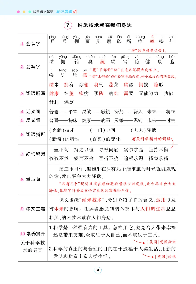 《状元语文笔记（背记清单）_小学1-6年级全科全套_1-6年级全科下册_四年级_四年级下语文_语文四下每课知识点》第7页预览
