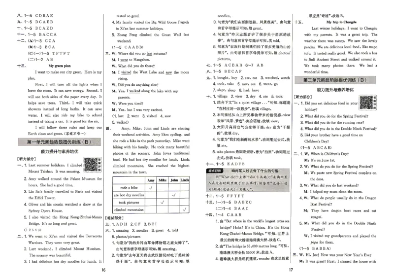 《英语6上答案_小初高学习资料合集（每天更新）_2026秋《实验班提优大考卷》1-6年级上册_26秋《实验班提优大试卷》英语RP6上》第10页预览