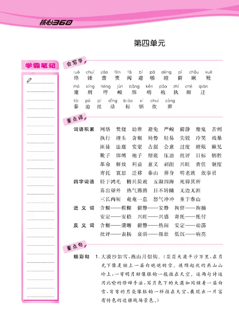 《语文6年级1-6单元课堂知识清单_小学1-6年级全科全套_1-6年级全科下册_六年级_语文_语文六下知识点》第8页预览