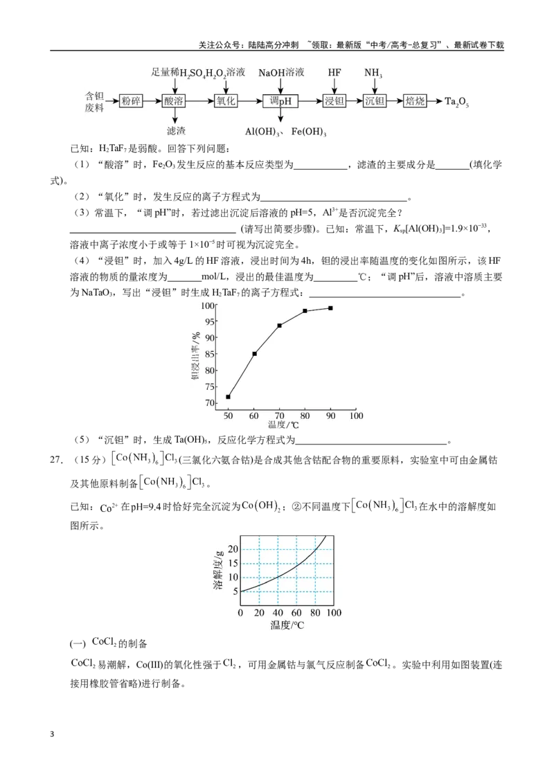 《黄金卷08（全国卷老教材）-2024年高考化学模拟卷（全国卷专用）（考试版）_05-化学-高考总复习_一轮复习_2024年_2024年高考化学一模拟卷（全国卷专用）》第3页预览