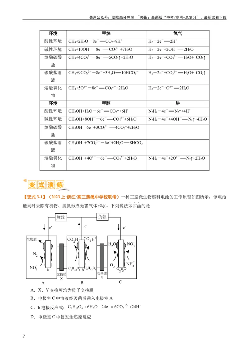 《题型11新型电化学装置分析（原卷版）_05-化学-高考总复习_二轮复习_2024年_2024年新高考化学二轮复习热点题型归纳与变式演练》第7页预览
