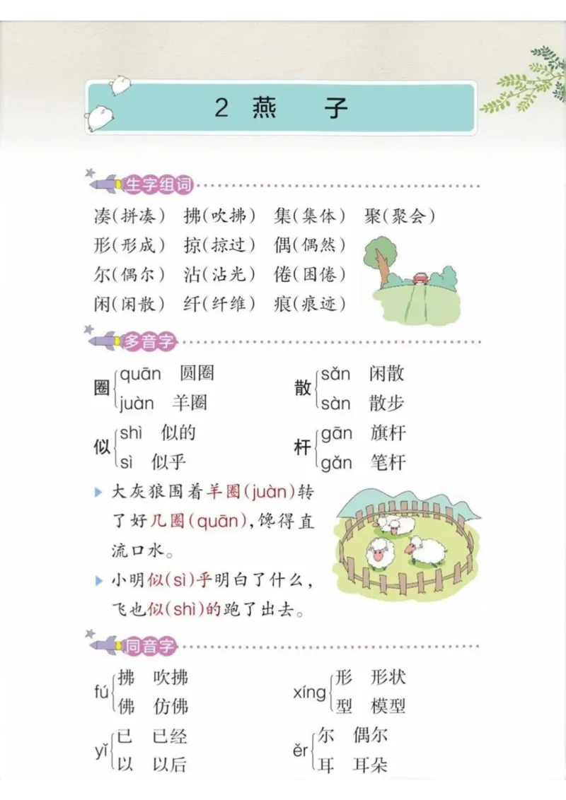 《三年级语文下册学霸笔记（1-4单元）_小学1-6年级全科全套_1-6年级全科下册_三年级_三年级下语文_语文三下每课考点总结》第5页预览