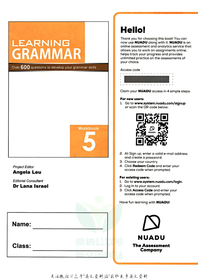 《新加坡SAPLearningGrammar语法练习册5级_小初高学习资料合集（每天更新）_国外原版英文教辅汇总_新加坡SAP系列_新加坡SAPLearningGrammar语法练习册》第2页预览