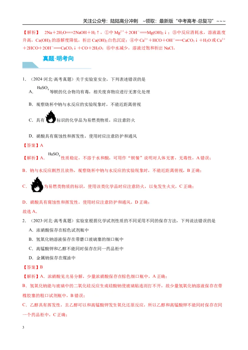 《（重点·方法·点拨）第09讲钠及其氧化物-（教师版）_05-化学-高考总复习_一轮复习_2026年-化学高考一轮复习_2026年高考化学大一轮复习卓越讲义重难点-G355_资料》第3页预览