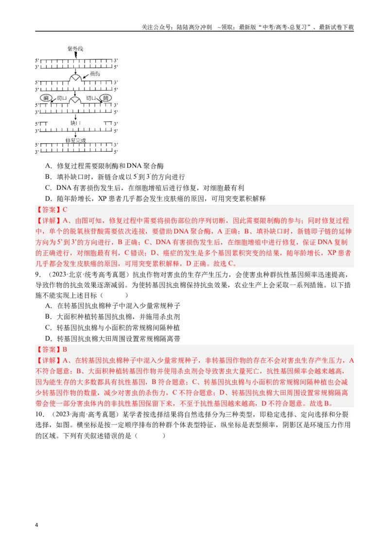 《专题14变异、育种与进化（解析版）_06-生物-高考总复习_专项复习_2024年_2024年新高考生物复习热点考点真题模拟题必刷题练_资料》第4页预览