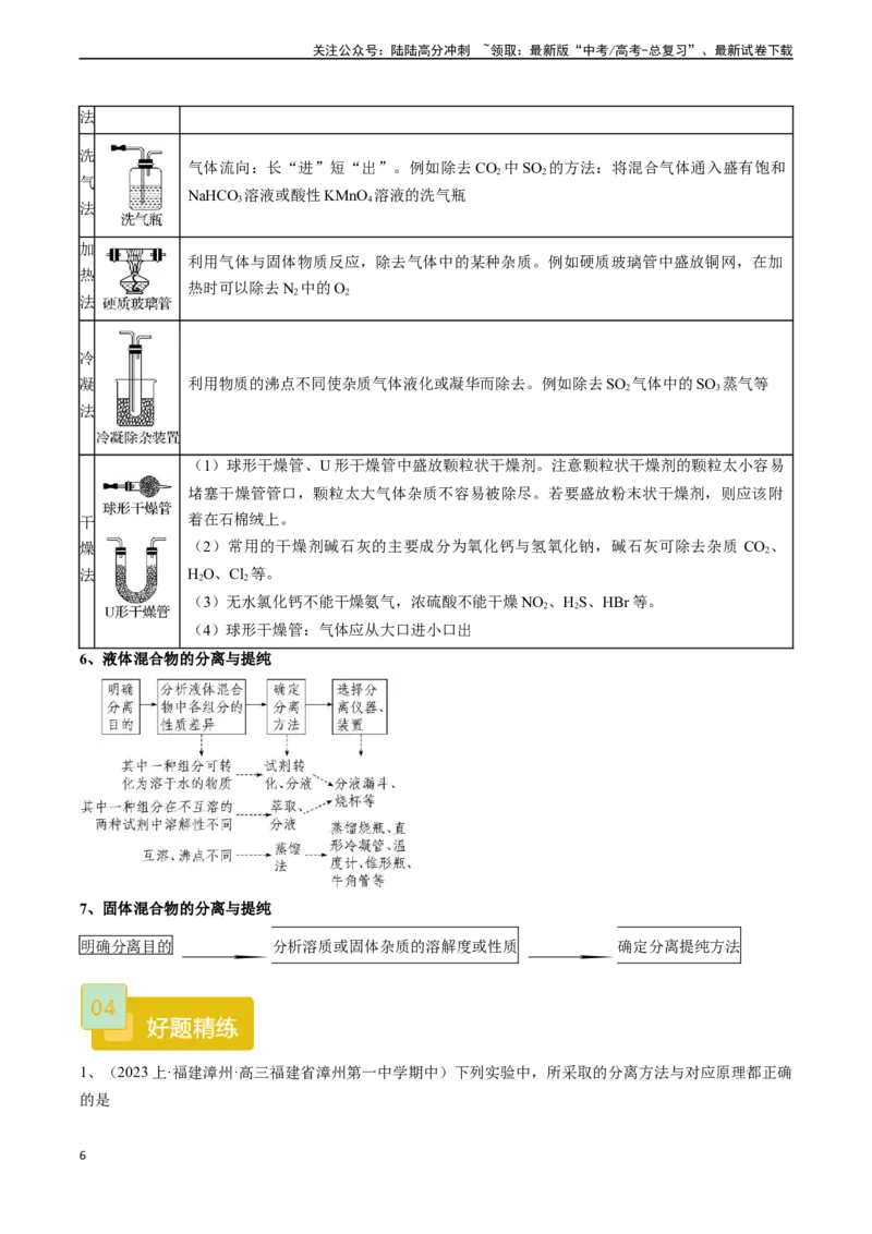 《题型03物质的分离、提纯与检验-（解析版）_05-化学-高考总复习_专项复习_2025年_2025年高考化学实验常考题型精讲练》第6页预览