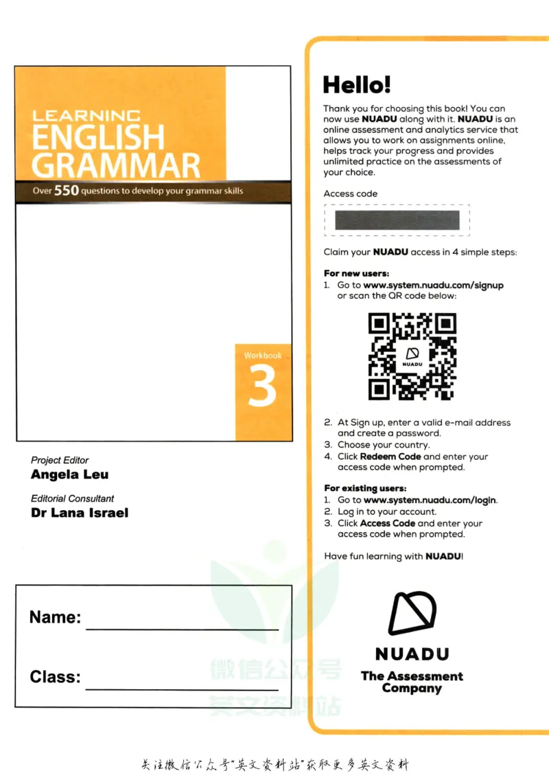 《新加坡SAPLearningGrammar语法练习册3级_小初高学习资料合集（每天更新）_国外原版英文教辅汇总_新加坡SAP系列_新加坡SAPLearningGrammar语法练习册》第2页预览