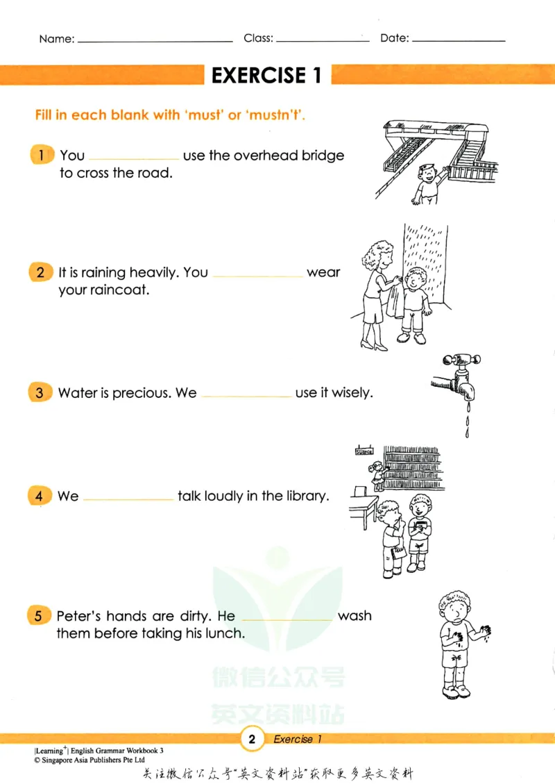 《新加坡SAPLearningGrammar语法练习册3级_小初高学习资料合集（每天更新）_国外原版英文教辅汇总_新加坡SAP系列_新加坡SAPLearningGrammar语法练习册》第7页预览