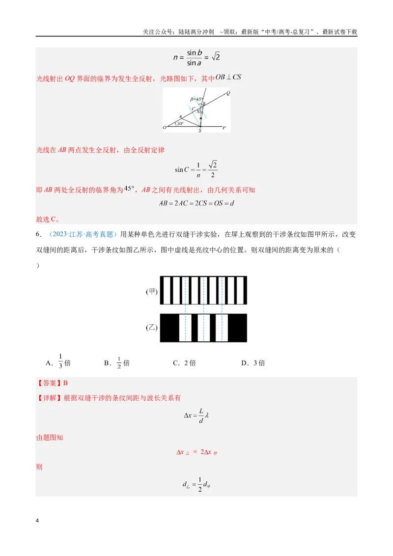 《专题17光（解析版）_04-物理-高考总复习_专项复习_2024年_2024年高考物理自我测评专题练（全国通用）_资料》第4页预览
