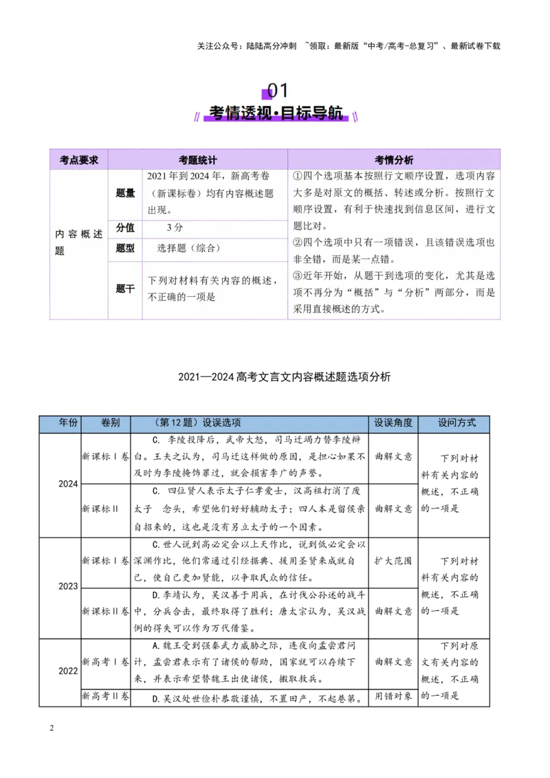 《专题16内容概述题（讲义）（学生版）_二轮复习_2025年_2025年高考语文二轮复习课件+讲义+练习（新高考通用）》第2页预览