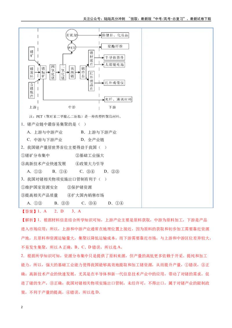 《猜押10资源环境与国家安全-（新高考通用）（教师版）_07-地理-高考总复习_专项复习_2025年_2025年高考地理抢分秘籍（新高考专用）_2025版》第2页预览