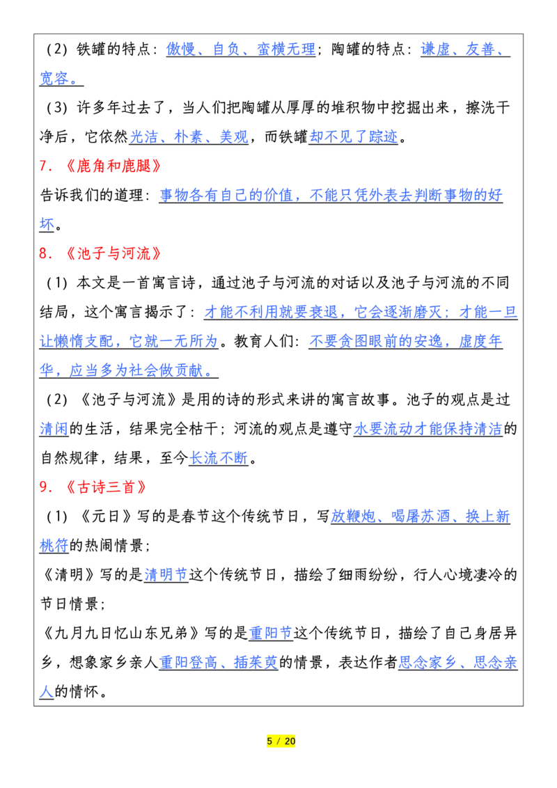 《三年级下册语文全册重要考点归纳总结_小学1-6年级全科全套_1-6年级全科下册_三年级_其他补充资料_热门资料_语文》第5页预览