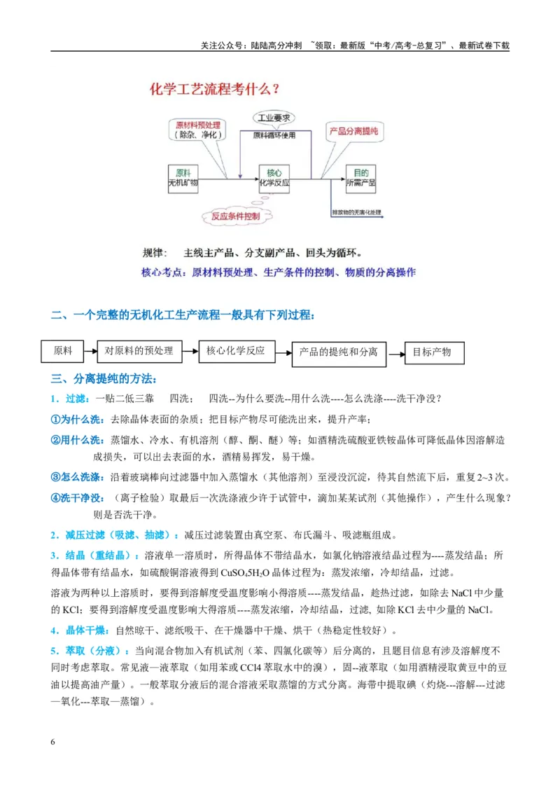 《（能力版）微专题27化学工艺流程题-----物质的分离与提纯-（教师版）(全国版)_05-化学-高考总复习_一轮复习_2024年_2024高考化学一轮复习考点微专题考情分析经_资料_2025版》第6页预览