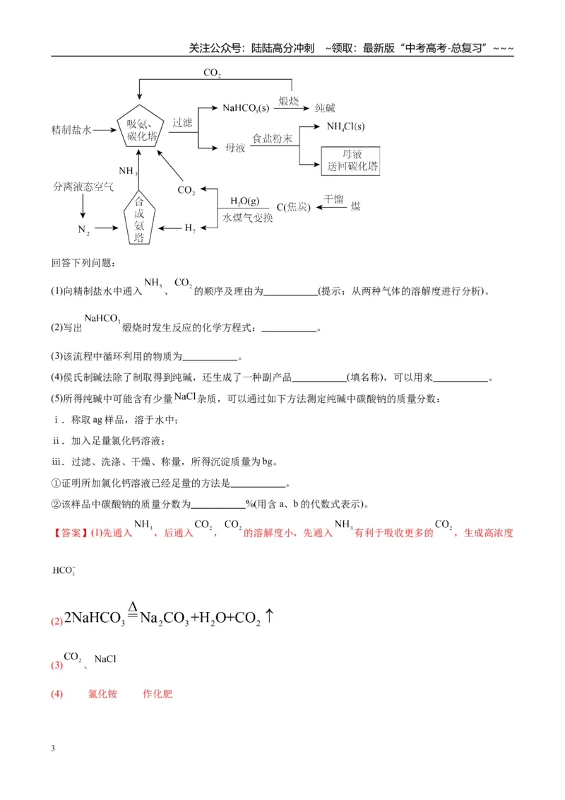 《（重点·方法·点拨）第11讲侯氏制碱法与Na2CO3含量的测定-（教师版）_05-化学-高考总复习_一轮复习_2026年-化学高考一轮复习_2026年高考化学大一轮复习卓越讲义重难点-G355_资料》第3页预览