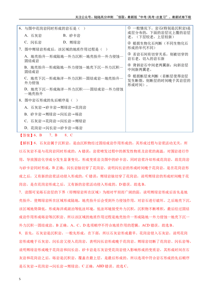 《猜押03地质地貌（教师版）_07-地理-高考总复习_专项复习_2025年_2025年高考地理抢押秘籍（陕西、山西、宁夏、青海专用）》第5页预览
