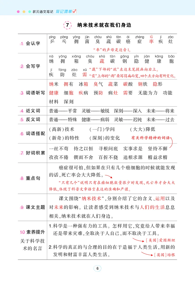 《四年级下册状元语文笔记（背记清单）_小学1-6年级全科全套_1-6年级全科下册_四年级_四年级下语文_语文四下每课知识点》第7页预览