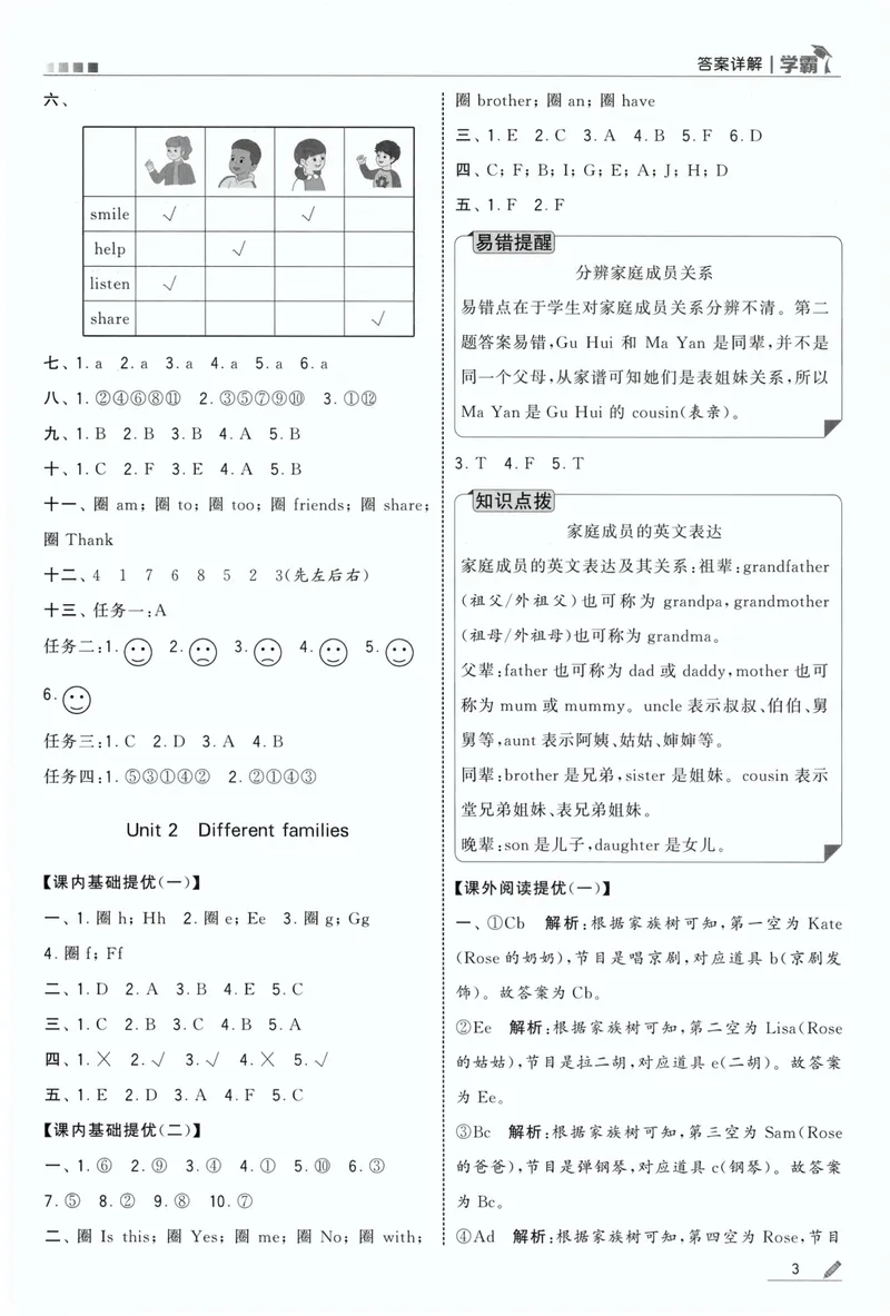 《英语答案RJ3_小初高学习资料合集（每天更新）_2026秋《5星学霸》1-6年级上册全科_26秋3上英语《五星学霸》（人教版）》第5页预览
