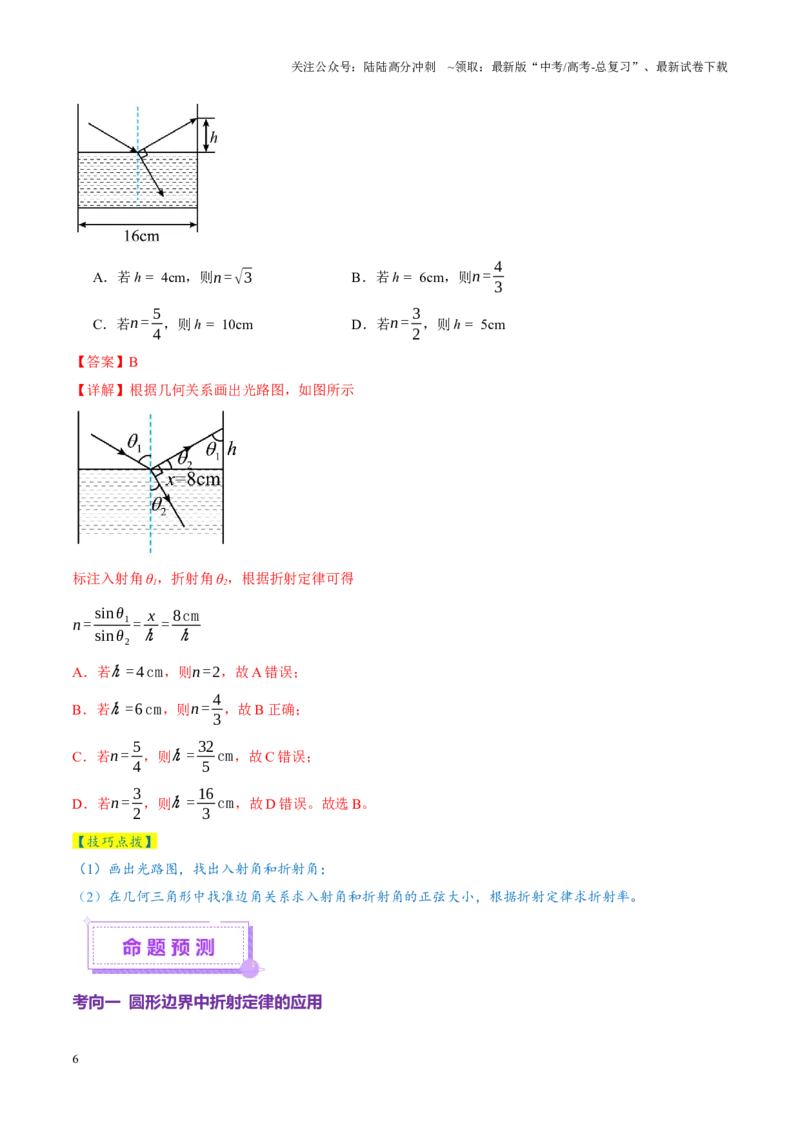 《专题16光学电磁波（讲义）（教师版）_04-物理-高考总复习_二轮复习_2025年_2025年高考物理二轮复习课件+讲义+练习（新高考通用）》第6页预览
