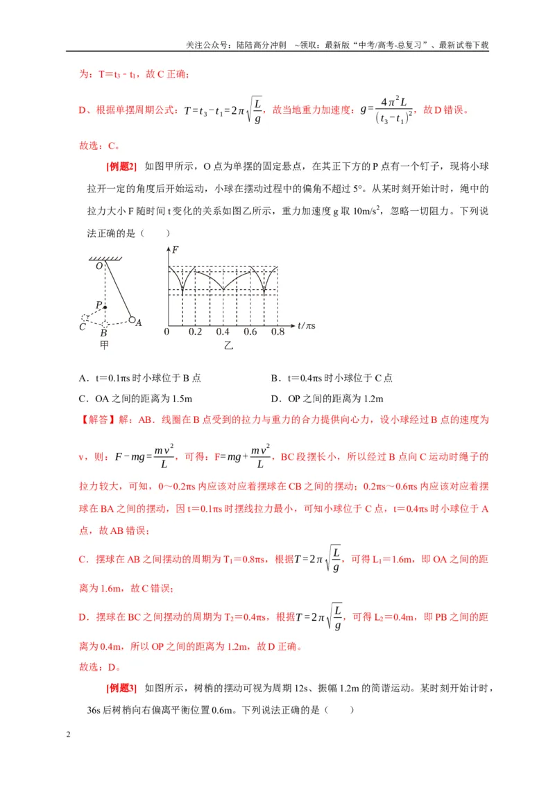 《专题16机械振动和波（解析版）_04-物理-高考总复习_专项复习_2024年_2024高考物理复习二级结论题型详解全面复习知识点_资料》第2页预览