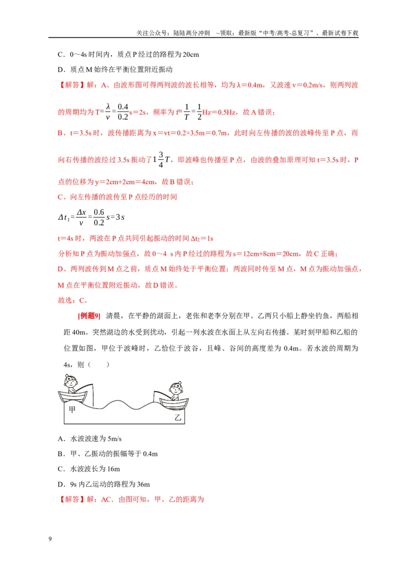 《专题16机械振动和波（解析版）_04-物理-高考总复习_专项复习_2024年_2024高考物理复习二级结论题型详解全面复习知识点_资料》第9页预览
