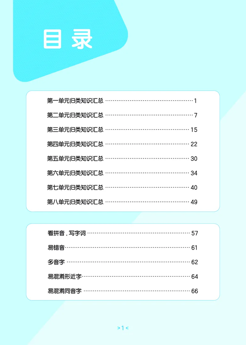 《四年级上册（语文）53单元归类知识汇总（人教版）2026秋_小初高学习资料合集（每天更新）_2026秋《53单元归类知识汇总》1-6年级上册》第2页预览