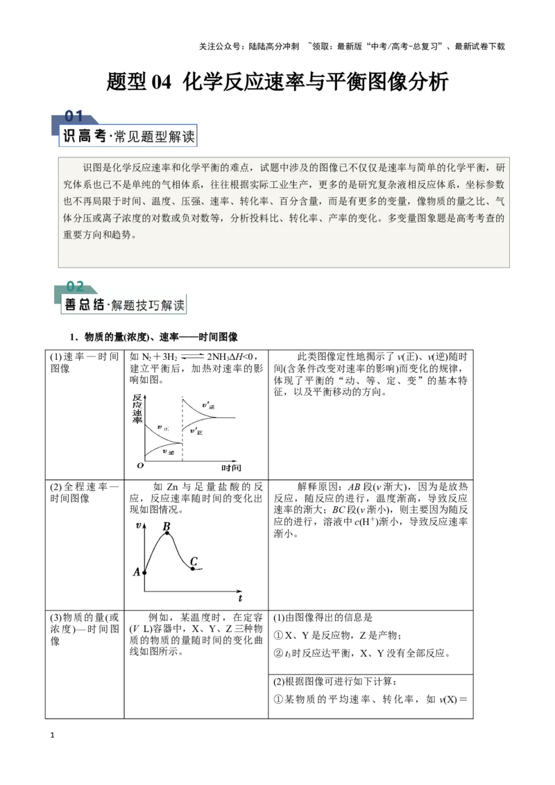 《题型04化学反应速率与平衡图像分析(解析版)_05-化学-高考总复习_专项复习_2024年_2024年高考化学答题技巧与模板构建》第1页预览