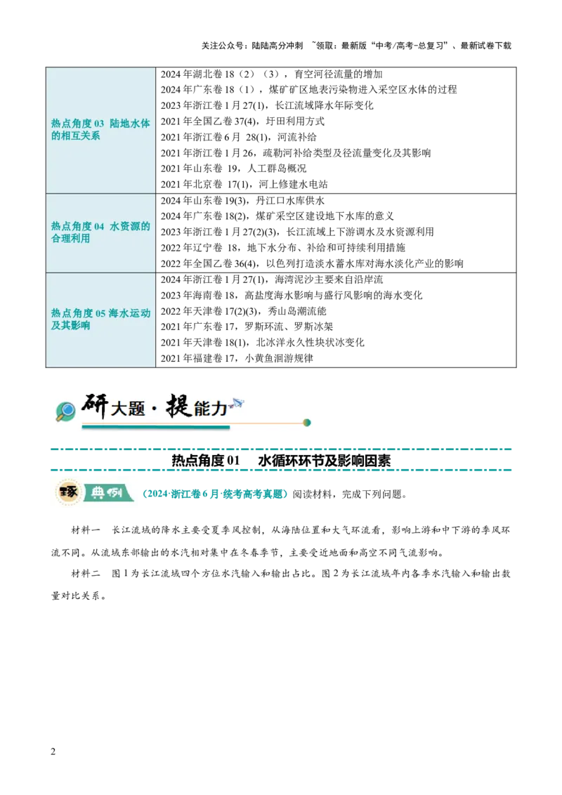 《大题02水与河湖（5大热点角度）（原卷版）_07-地理-高考总复习_三轮冲刺_大题精做冲刺2025年高考地理大题突破+限时集训（新高考通用）》第2页预览