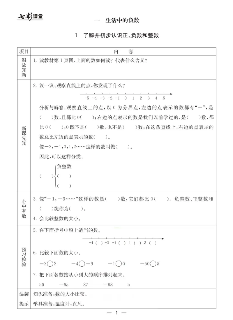 《数学-冀教版六年级下册预习卡_小学1-6年级全科全套_1-6年级全科下册_六年级_数学_数学六下各版本》第2页预览